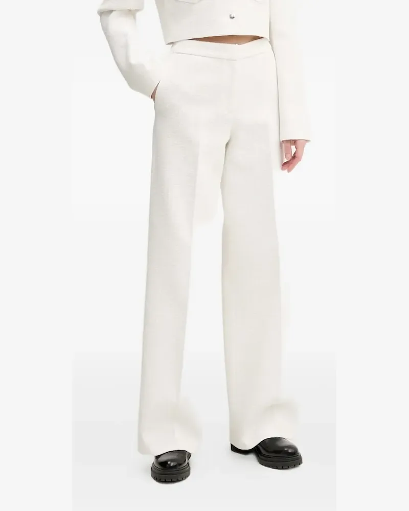 HUGO BOSS Weite Tweed-Hose - Weiß Weiß