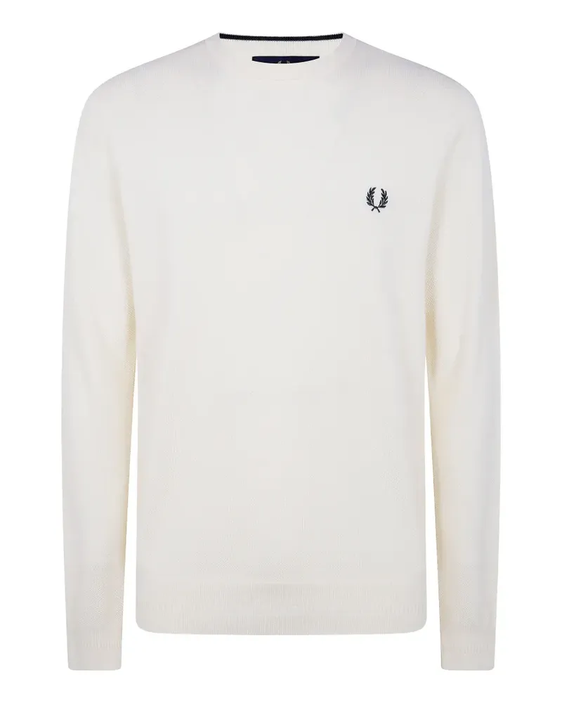 Fred Perry Pullover mit Logo-Stickerei - Weiß Weiß