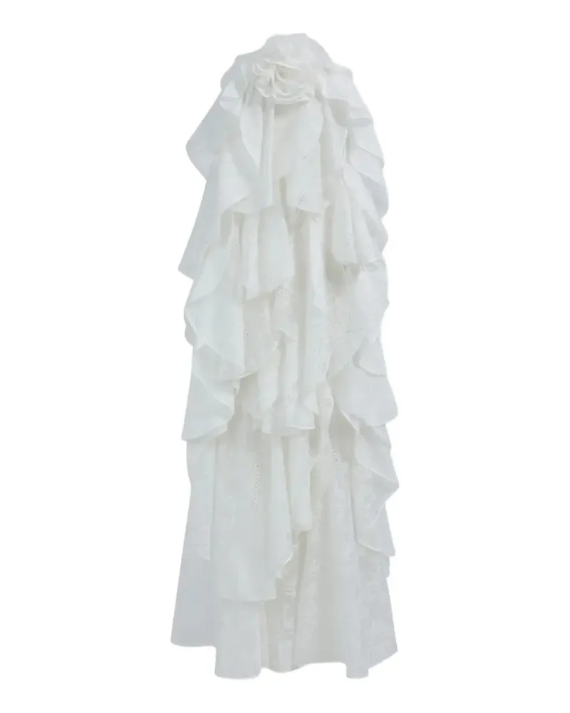 Aje. Merritt ruffled floral maxi dress - Weiß Weiß