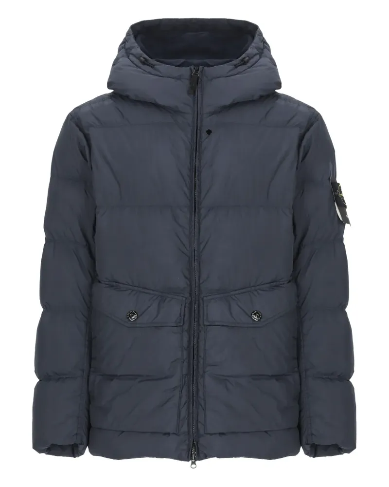 Stone Island Wattierte 4100011 Crinkle Reps NY Jacke - Blau Blau