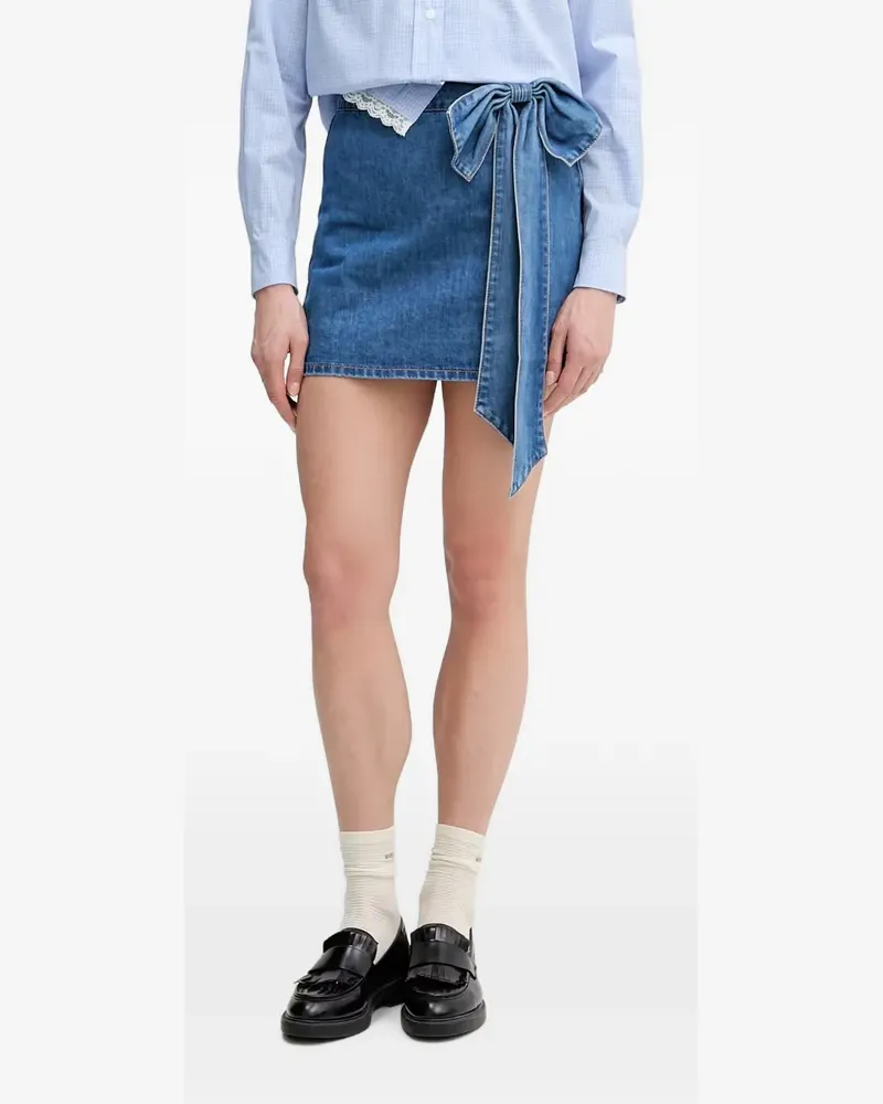 Gaudi bow-detail denim mini skirt - Blau Blau