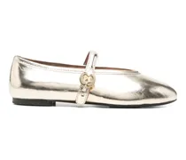 Ballerinas mit Schnallendetail - Gold