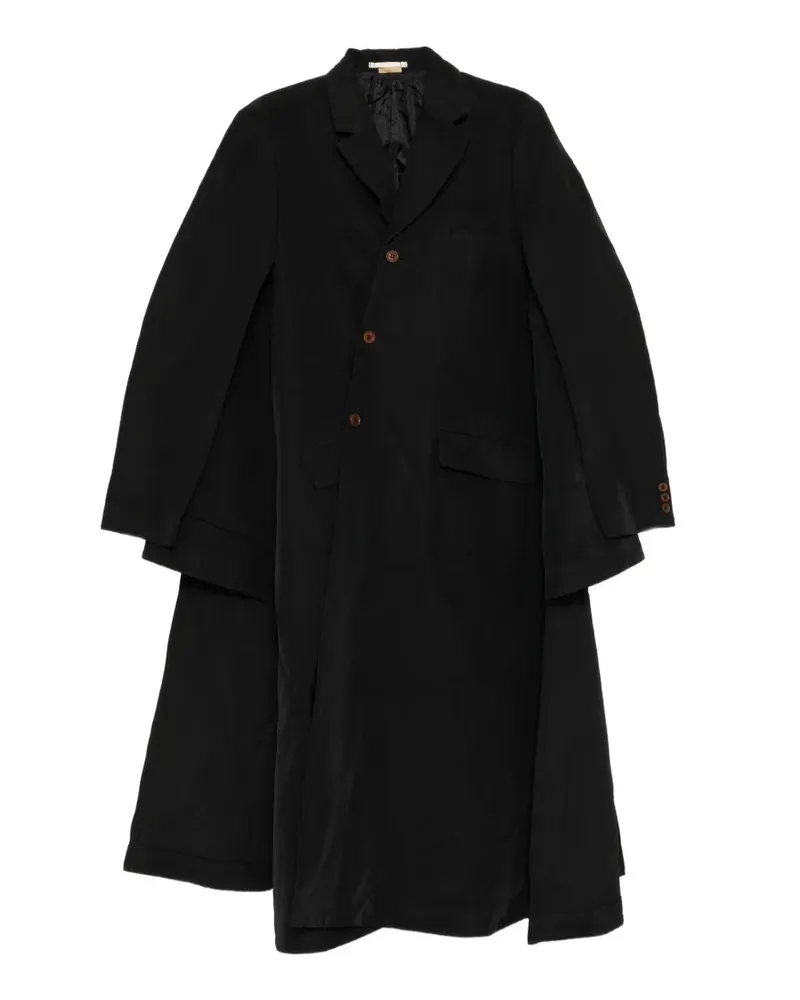 Comme des Garçons Einreihiger Mantel mit Ärmeln im Layering-Look - Schwarz Schwarz