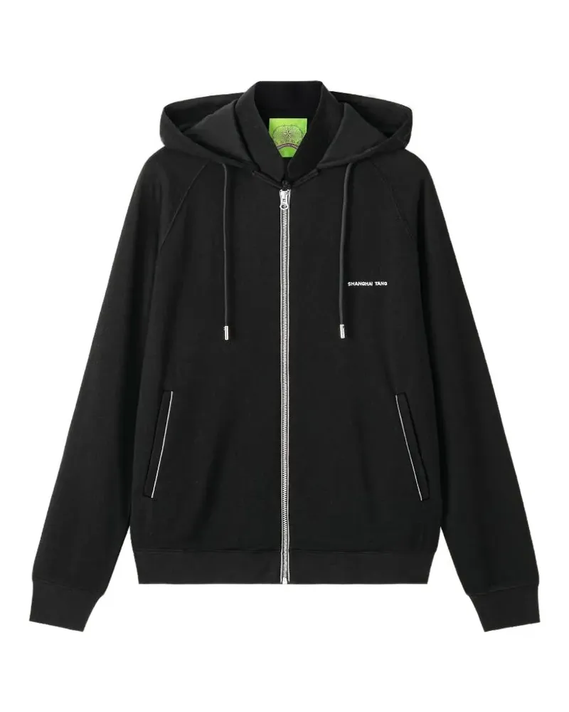 Shanghai Tang logo-detail hoodie - Schwarz Schwarz