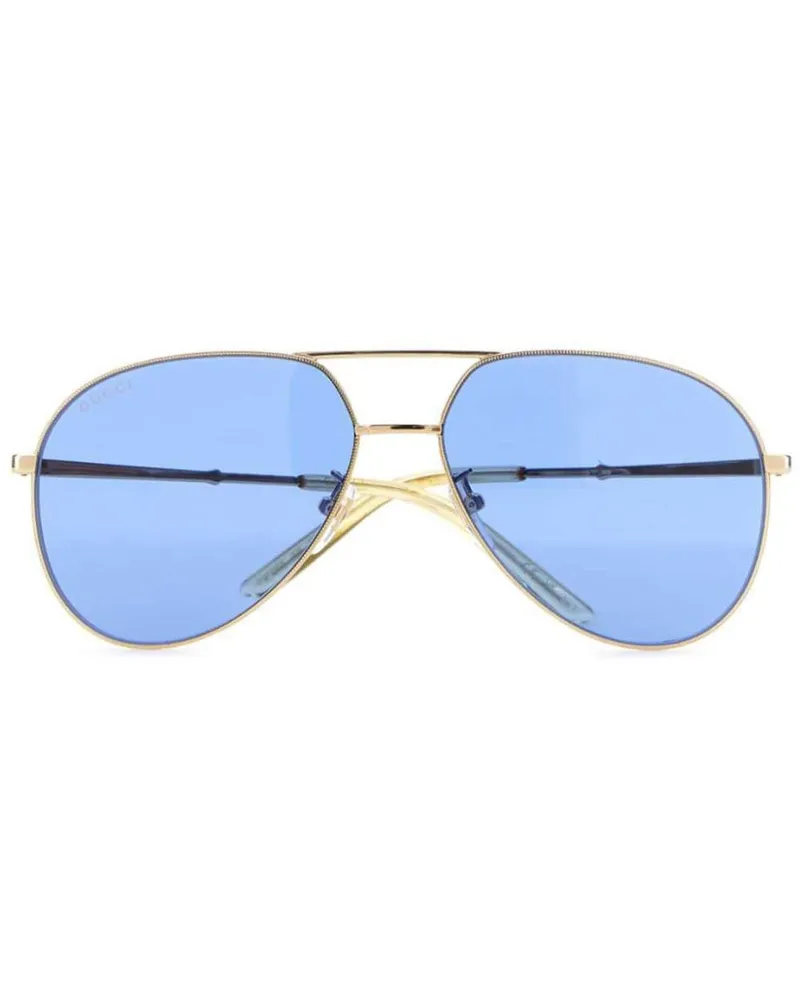 Gucci Sonnenbrille mit Logo-Gravur - Gold Gold
