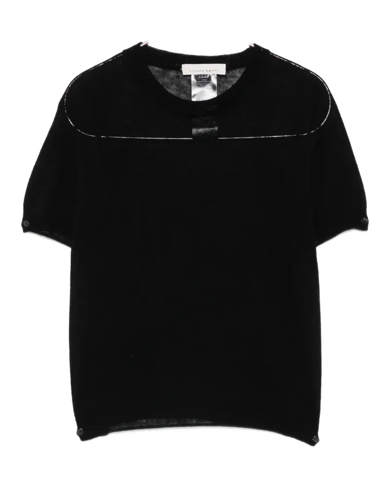 Liviana Conti short-sleeve knit T-shirt - Schwarz Schwarz