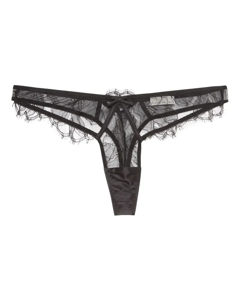 Fleur Du Mal Sophia Tanga aus Spitze - Schwarz Schwarz