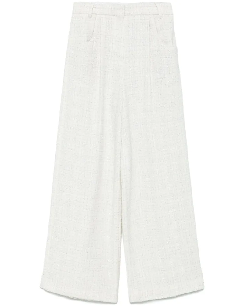 Maje Tweed-Hose mit weitem Bein - Weiß Weiß