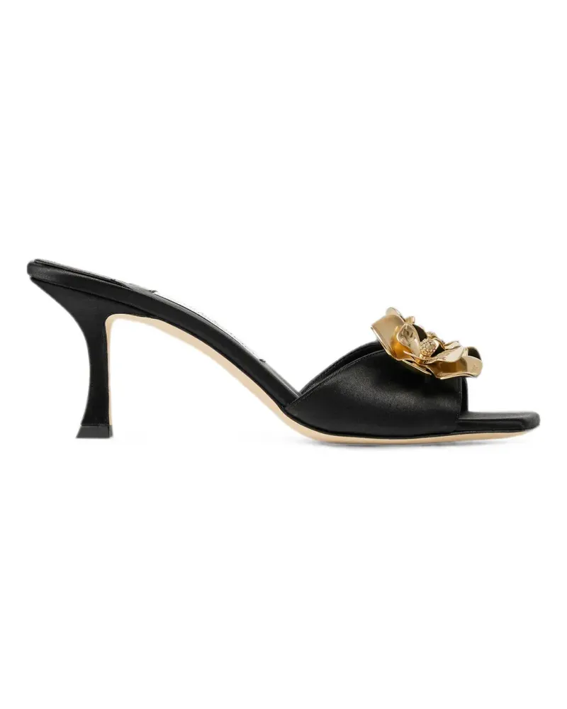 Jimmy Choo Skye 70 zea flower sandals - Schwarz Schwarz