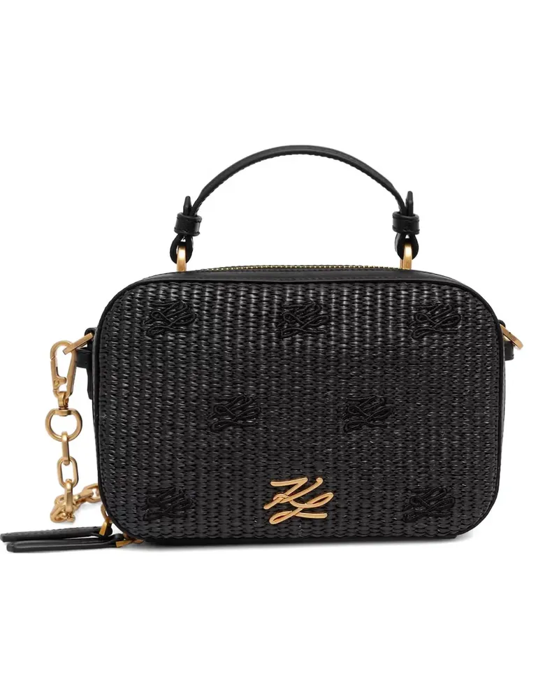 Karl Lagerfeld woven logo-plaque cross body bag - Schwarz Schwarz