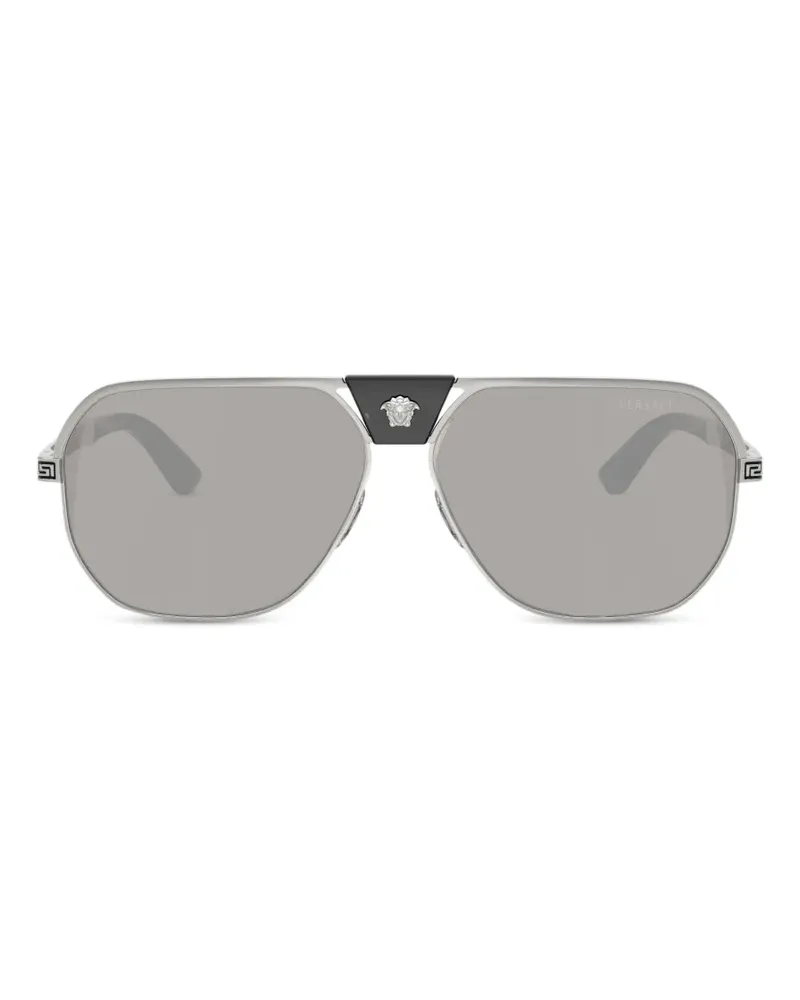 Versace medusa pilot sunglasses - Silber Silber