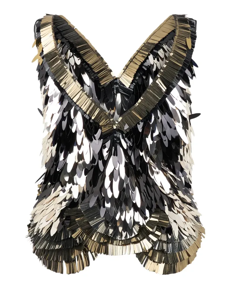Alberta Ferretti Bluse mit Pailletten - Schwarz Schwarz