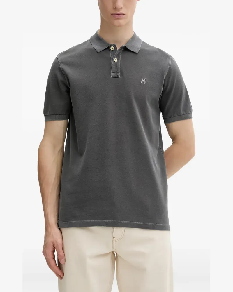 Marc O'Polo logo-embroidered piqué polo shirt - Grau Grau