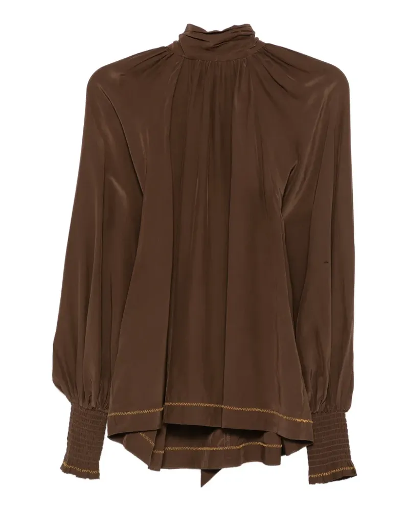 ALEMAIS Bluse mit Stehkragen - Braun Braun