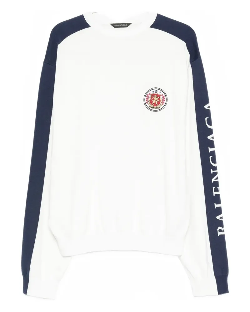 Balenciaga Pullover mit Logo-Stickerei - Weiß Weiß