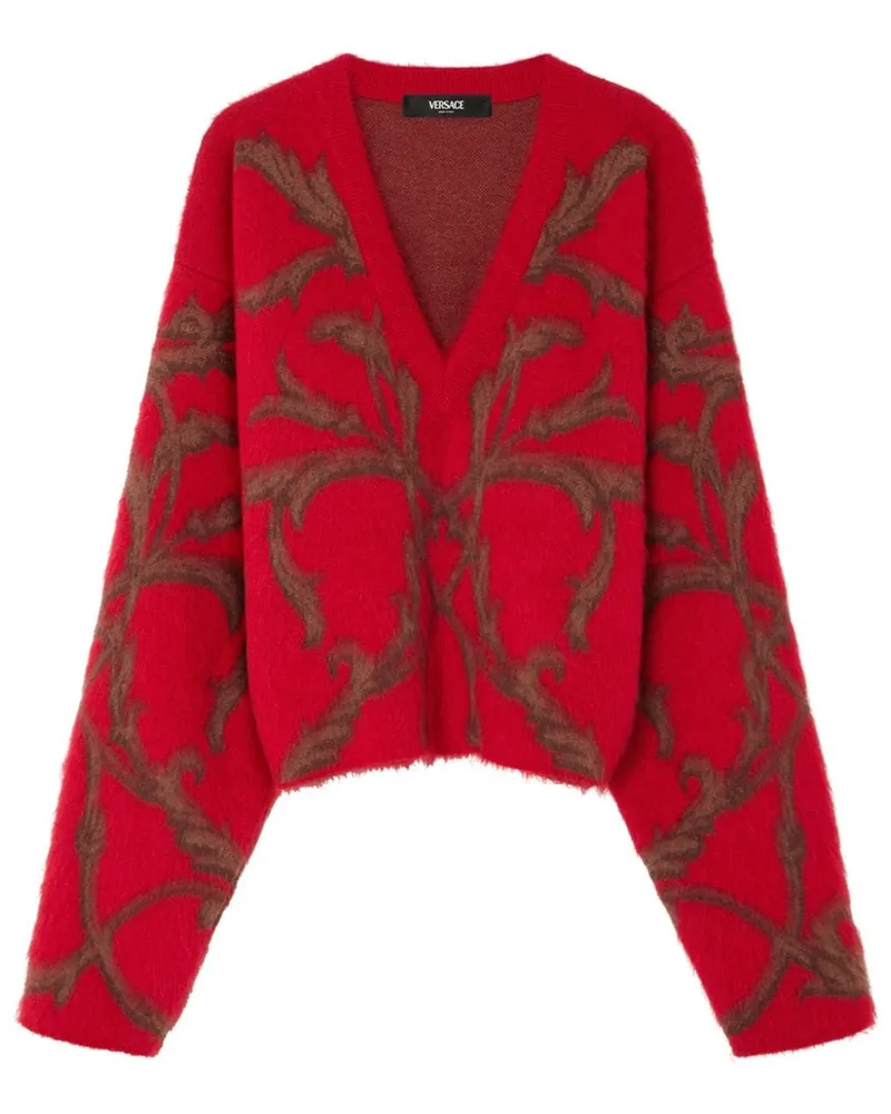 Versace Acanthus Leaves Cardigan Rot