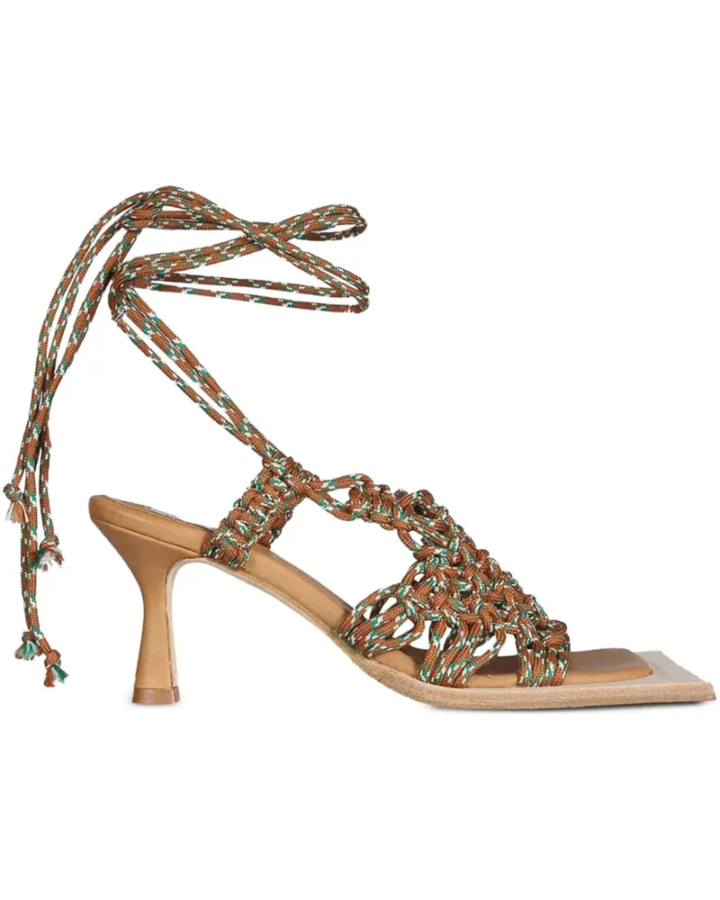 Miista 35mm self-tie heeled sandals - Braun Braun