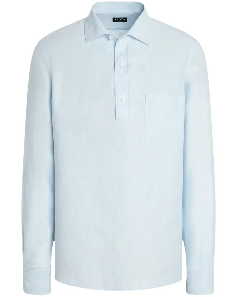 Ermenegildo Zegna Oasi Lino Hemd - Blau Blau