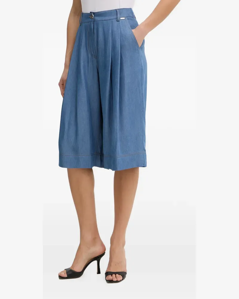 Fracomina pleated high-waisted shorts - Blau Blau