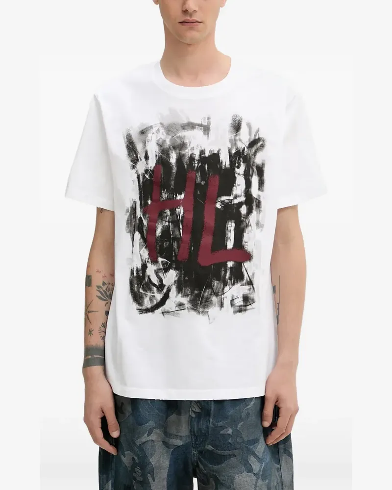 Helmut Lang T-Shirt mit Logo-Print - Weiß Weiß