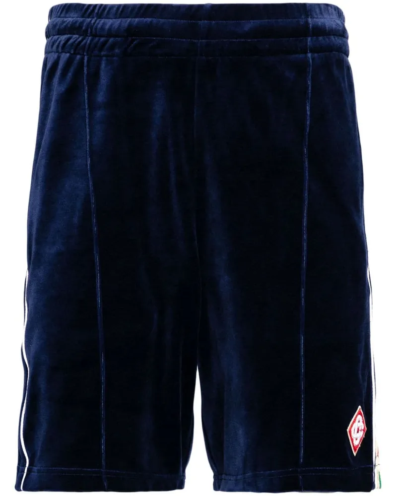 Casablanca Paris Heart Monogram Shorts aus Seide - Blau Blau