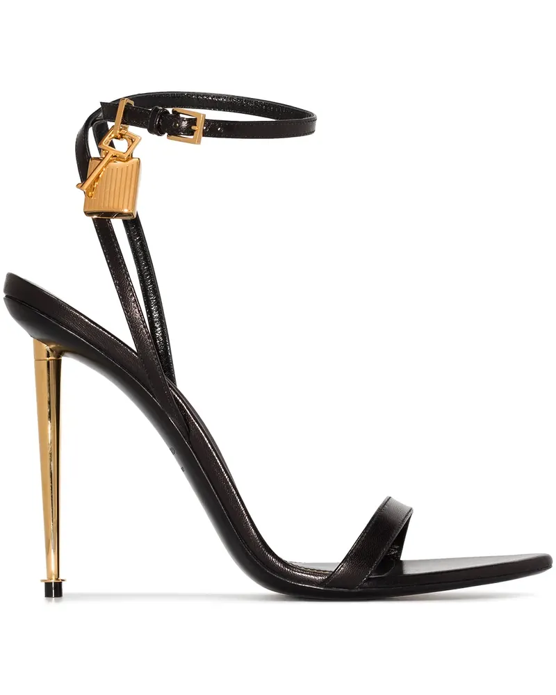 Tom Ford Sandalen mit Metallic-Absatz 105mm - Schwarz Schwarz