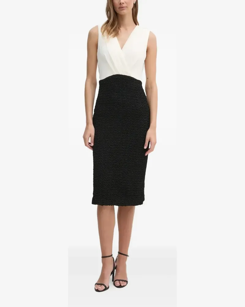 DKNY Midikleid mit V-Ausschnitt - Weiß Weiß