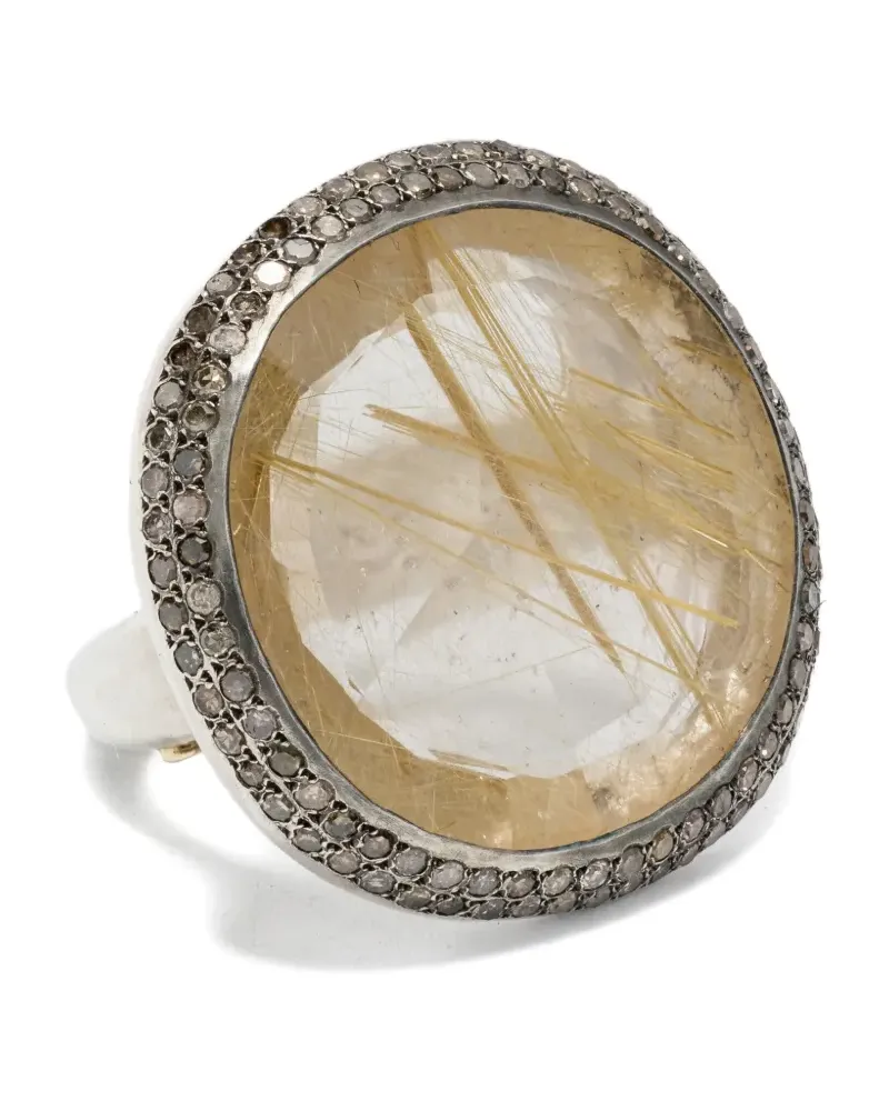 Rosa Maria Ring aus Sterlingsilber mit Diamanten und Quarz Silber
