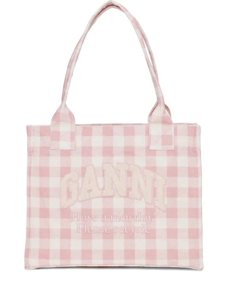 Ganni Schultertasche mit Print - Rosa Rosa
