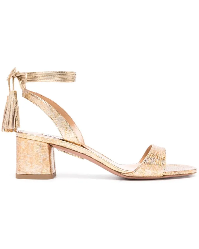 Aquazzura Alu Sandalen mit Metallic-Finish 50mm - Gold Gold
