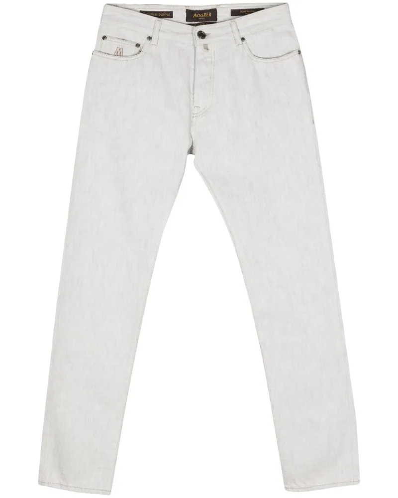 MOORER Pavel Tapered-Jeans Weiß