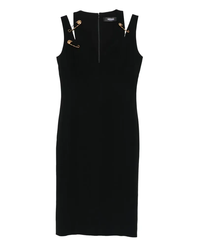 Versace Midikleid mit Sicherheitsnadel-Detail - Schwarz Schwarz