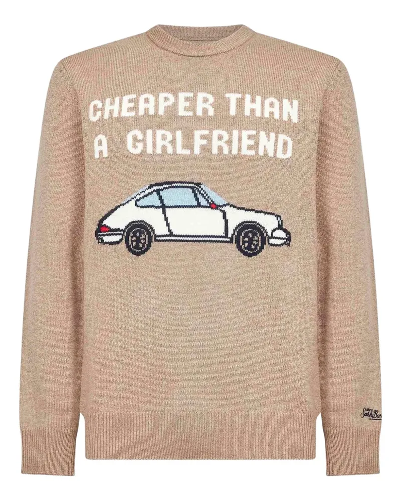 MC2 Saint Barth car-motif crew-neck sweater - Nude Nude