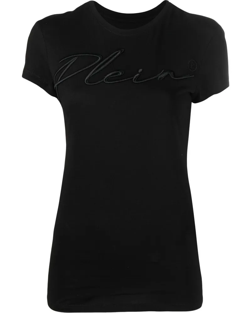 Philipp Plein T-Shirt mit Logo-Stickerei - Schwarz Schwarz