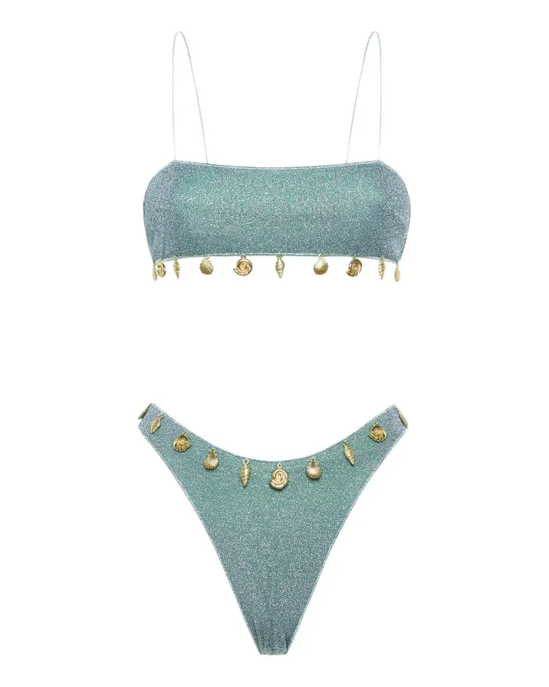 Oséree Lumiere Bandeau-Bikini mit Anhänger - Grün Grün