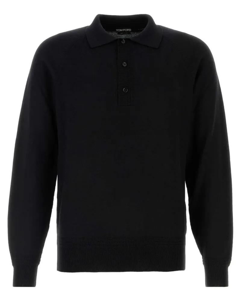 Tom Ford Strickpullover mit Poloshirtkragen - Schwarz Schwarz