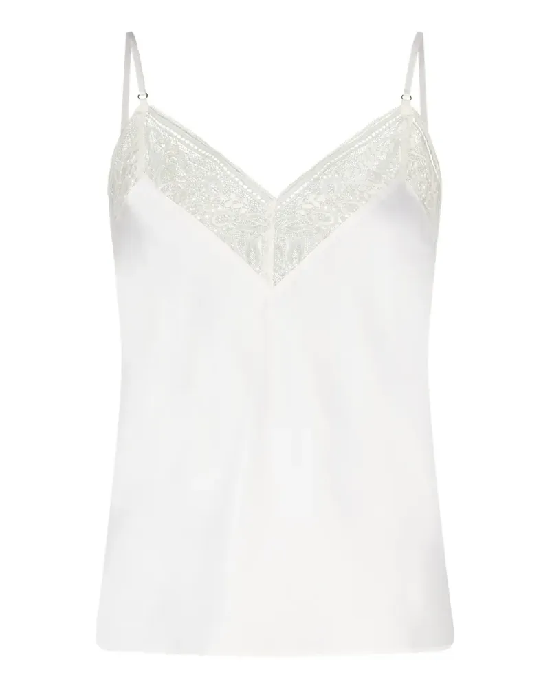 Aubade Midnight Whisper Pyjama-Oberteil mit Spitzenbesatz - Weiß Weiß