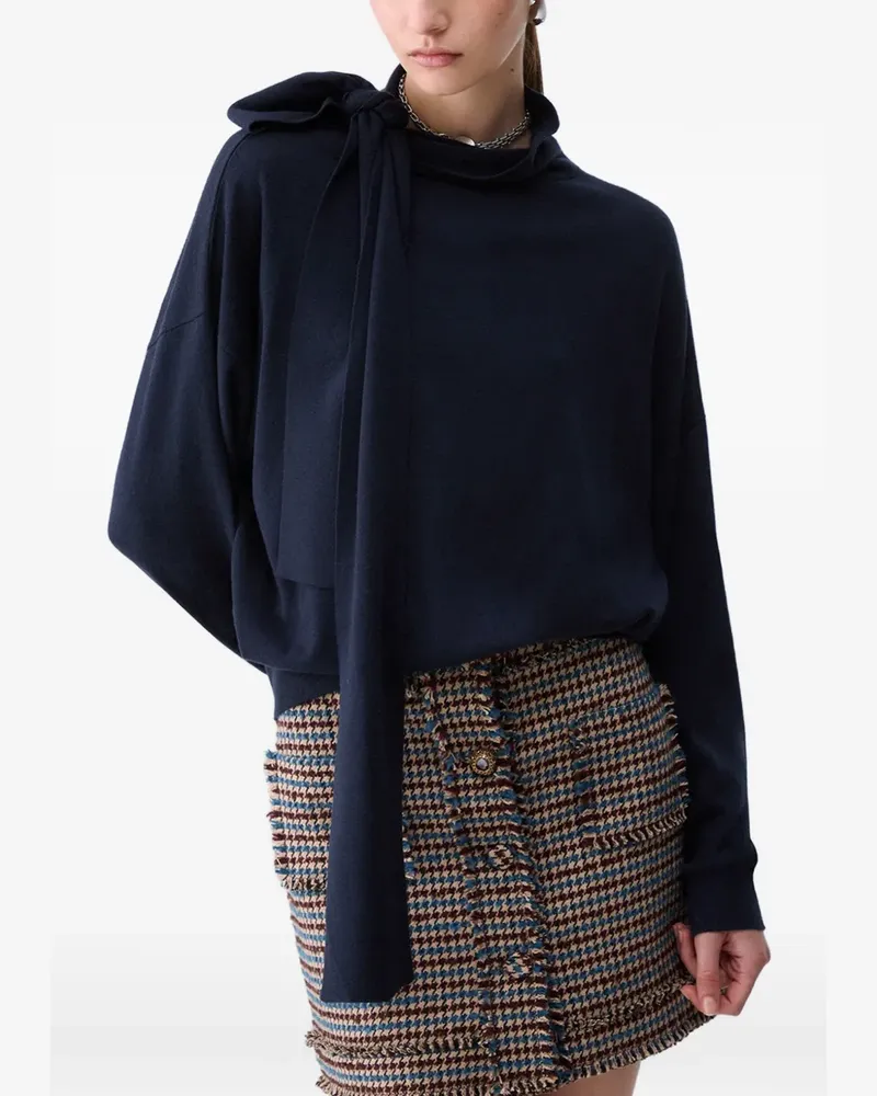 Liu Jo Pullover mit Strass-Logo - Blau Blau