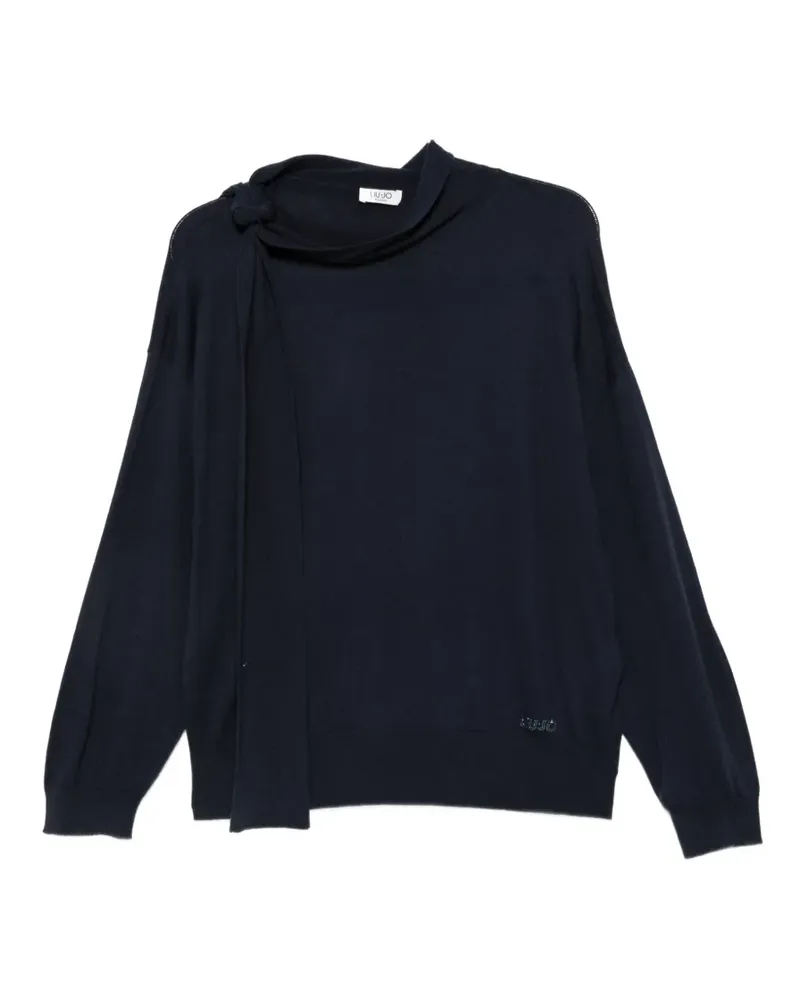 Liu Jo Pullover mit Strass-Logo - Blau Blau