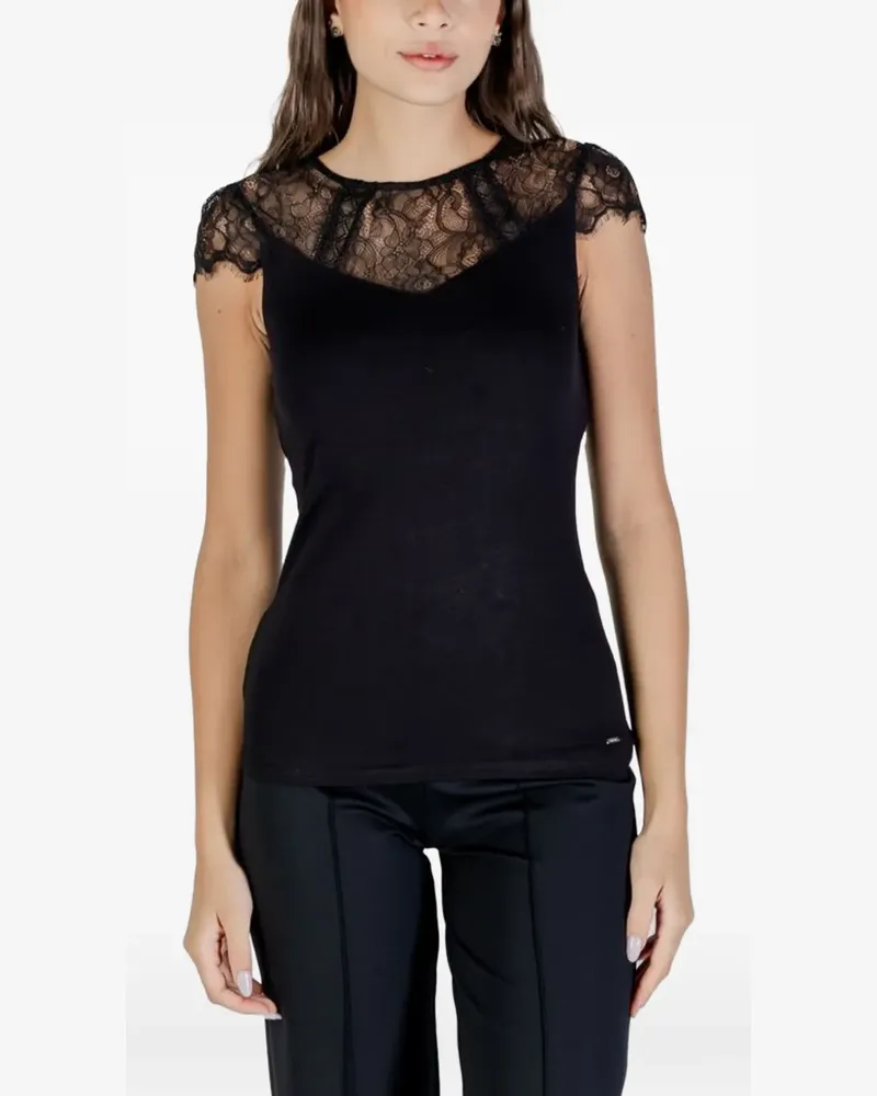 Morgan Giulia Bluse mit Spitzenbesatz - Schwarz Schwarz