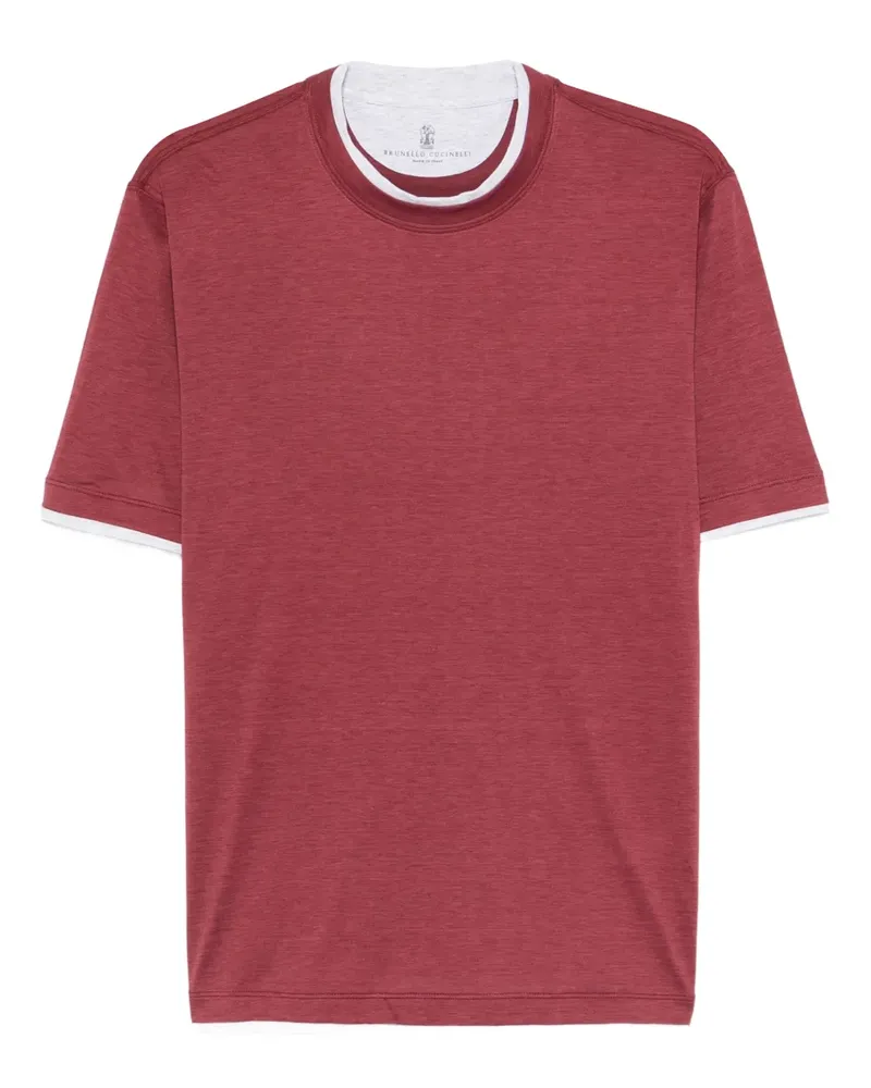 Brunello Cucinelli T-Shirt mit rundem Ausschnitt - Rot Rot