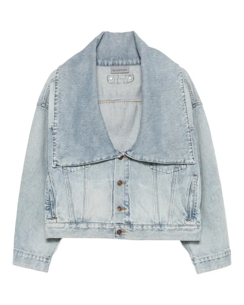 Balenciaga Bikerjacke mit Oversized-Kragen - Blau Blau
