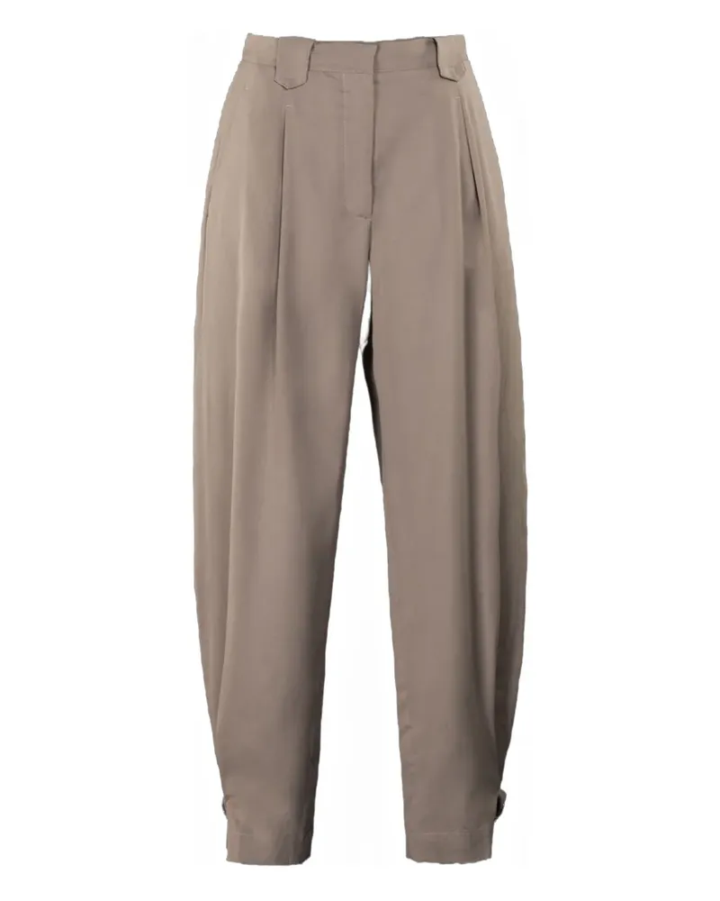 MOORER Bundfaltenhose mit Schnallen - Braun Braun