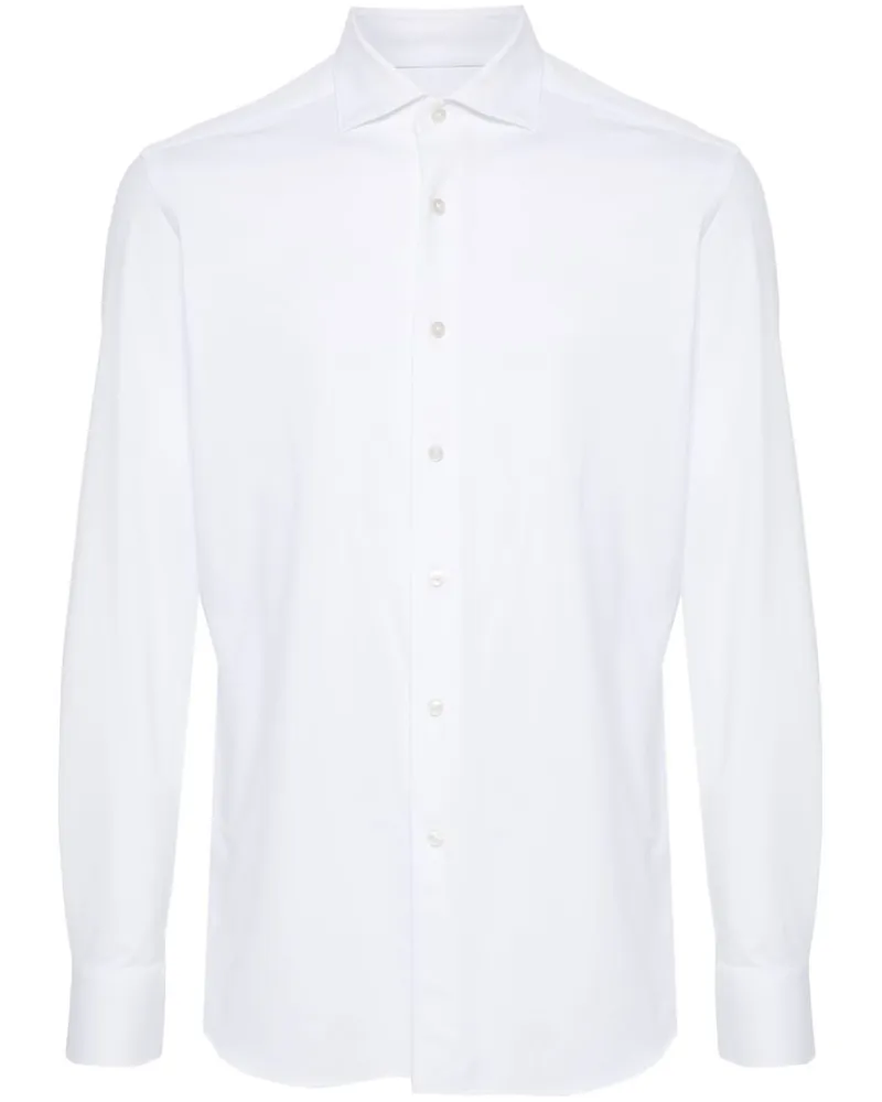 Glanshirt Hemd aus Tech-Material - Weiß Weiß