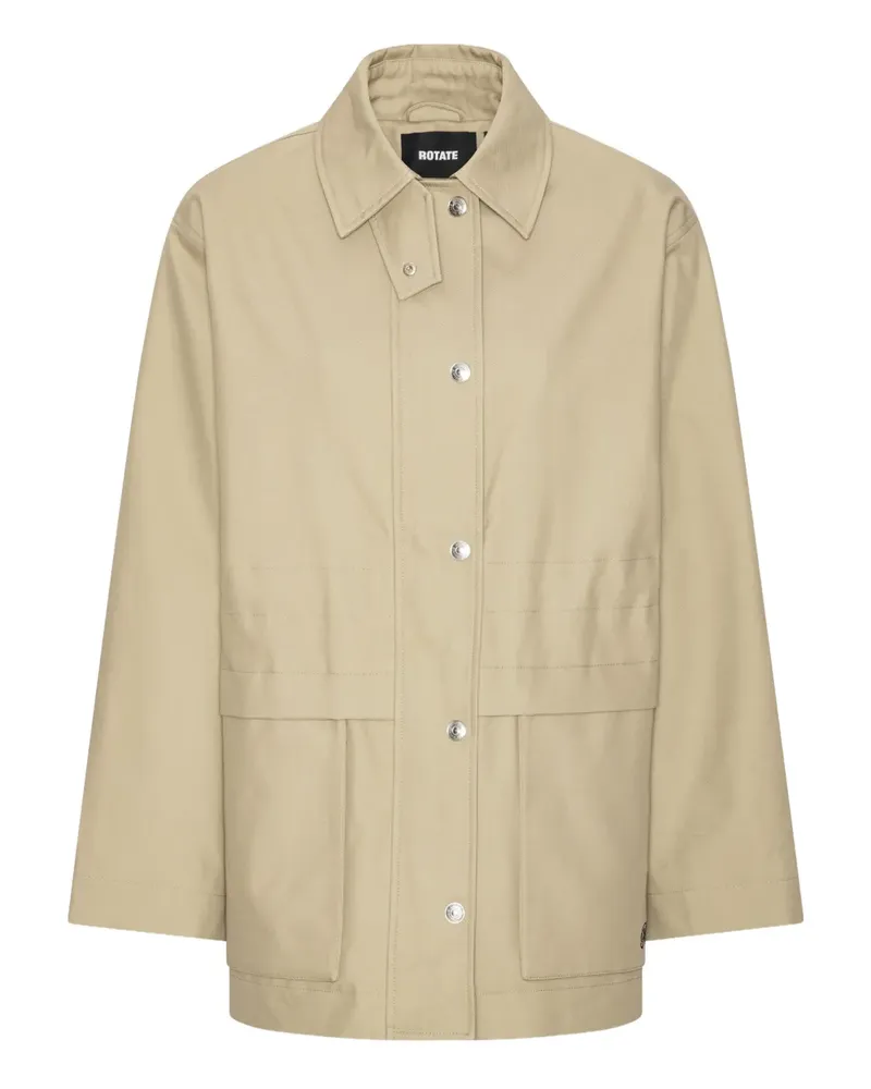 ROTATE Birger Christensen drawstring twill jacket - Nude Nude