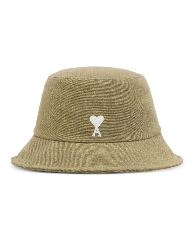 AMI Paris Fischerhut mit Ami de Coeur-Stickerei - Grün Grün