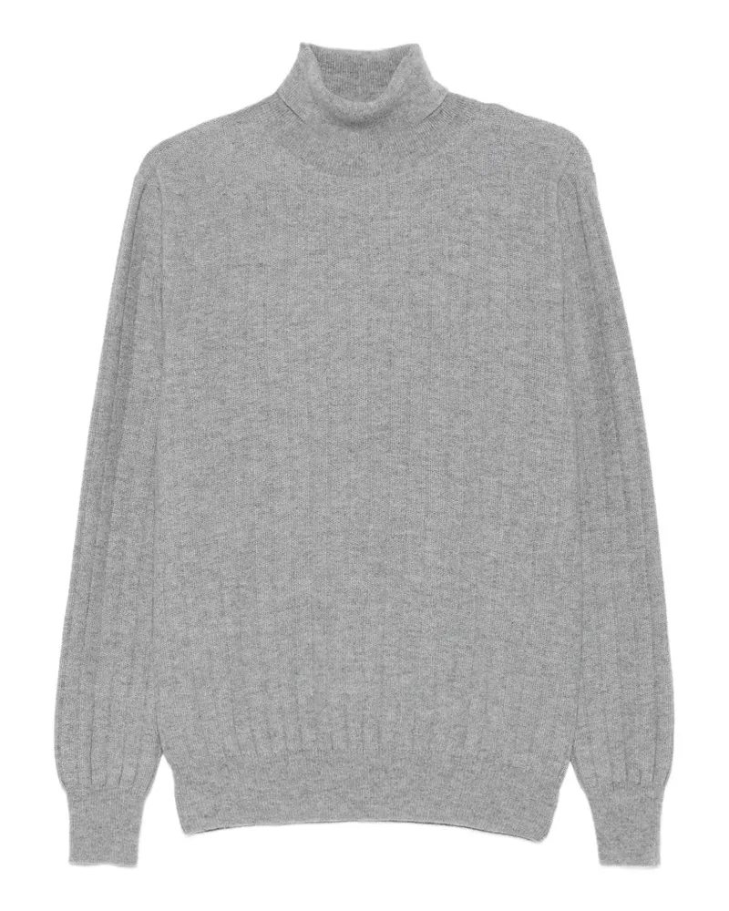 LARDINI Gerippter Rollkragenpullover - Grau Grau