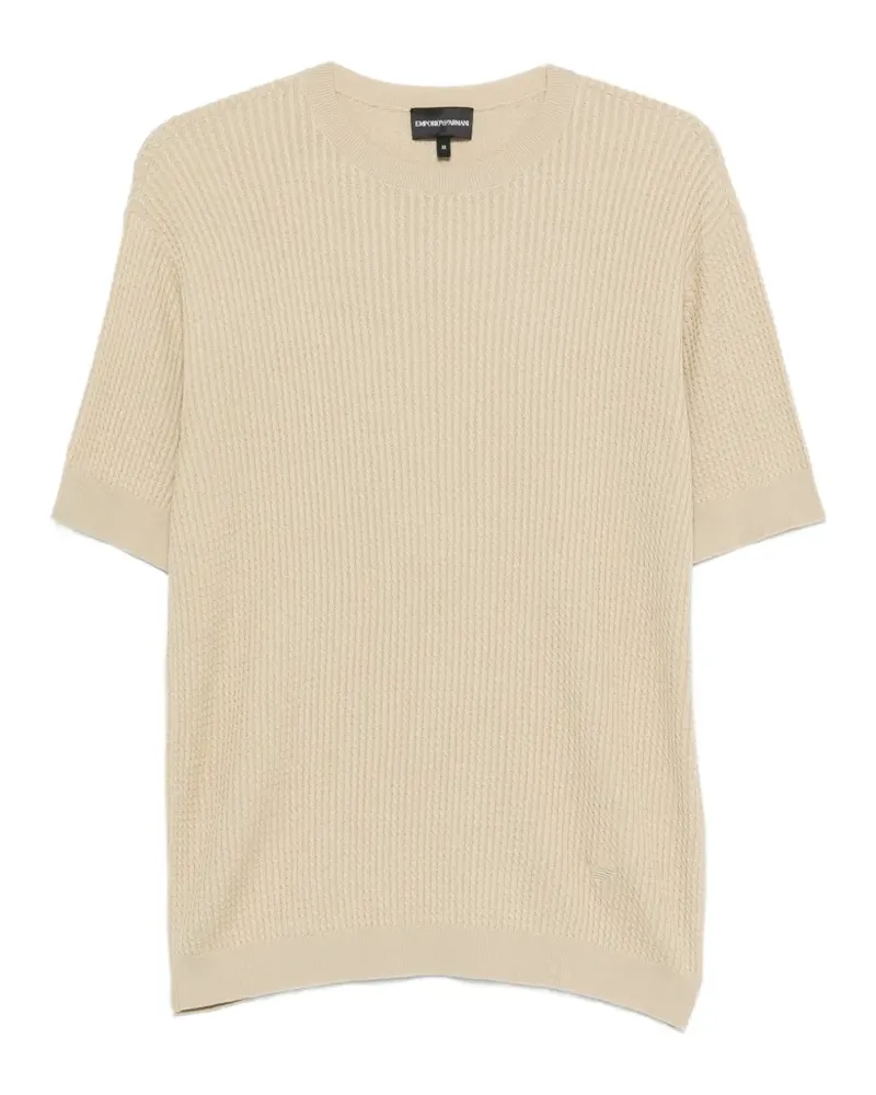 Emporio Armani Kurzärmeliger Strickpullover - Nude Nude