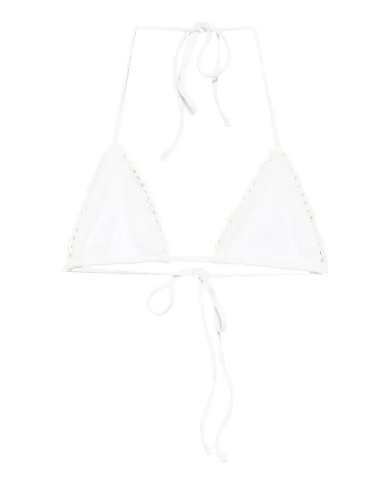 Frankies Bikinis x Jennie Nick crochet triangle bikini top - Nude Nude