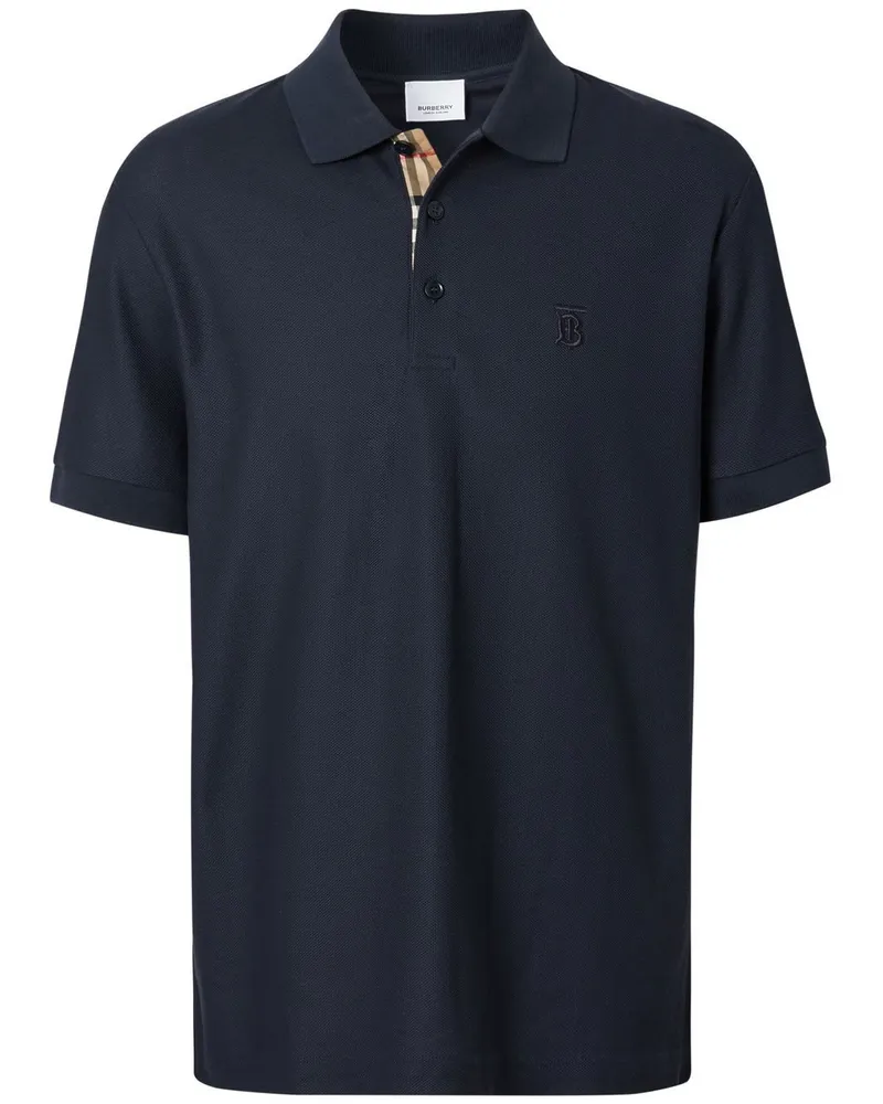 Burberry Poloshirt mit Logo-Stickerei - Blau Blau
